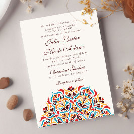 Whimsical Luxe Ivoor Bloemen Stijl Border Wedding Kaart