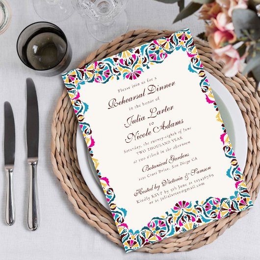 Whimsical Luxe Ivoor Bloemen Stijl Border Wedding Kaart
