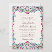 Whimsical Luxe Ivoor Bloemen Stijl Border Wedding Kaart (Voorkant)