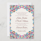 Whimsical Luxe Ivoor Bloemen Stijl Border Wedding Kaart (Voorkant)