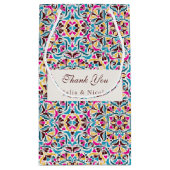 Whimsical Luxe Ivoor Bloemen Stijl Border Wedding Klein Cadeauzakje (Achterkant)