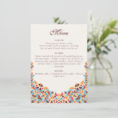 Whimsical Luxe Ivoor Bloemen Stijl Border Wedding Menu (Staand voorkant)