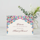 Whimsical Luxe Ivoor Bloemen Stijl Border Wedding Menu (Staand voorkant)