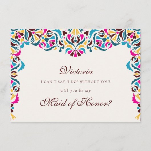 Whimsical Luxe Ivoor Bloemen Stijl Border Wedding Menu (Voorkant)