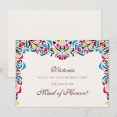 Whimsical Luxe Ivoor Bloemen Stijl Border Wedding Menu (Voorkant / Achterkant)