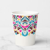 Whimsical Luxe Ivoor Bloemen Stijl Border Wedding Papieren Bekers (Rechts)