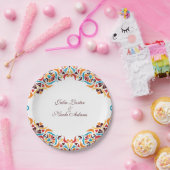 Whimsical Luxe Ivoor Bloemen Stijl Border Wedding Papieren Bordje (Feest)