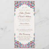 Whimsical Luxe Ivoor Bloemen Stijl Border Wedding Programmakaart (Voorkant)