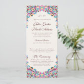 Whimsical Luxe Ivoor Bloemen Stijl Border Wedding Programmakaart (Staand voorkant)