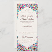 Whimsical Luxe Ivoor Bloemen Stijl Border Wedding Programmakaart (Voorkant / Achterkant)