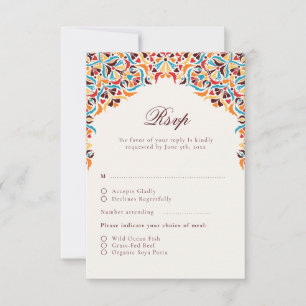Whimsical Luxe Ivoor Bloemen Stijl Border Wedding RSVP Kaartje