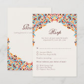 Whimsical Luxe Ivoor Bloemen Stijl Border Wedding RSVP Kaartje (Voorkant / Achterkant)