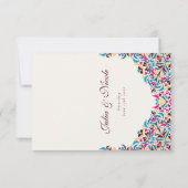 Whimsical Luxe Ivoor Bloemen Stijl Border Wedding RSVP Kaartje (Achterkant)
