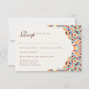 Whimsical Luxe Ivoor Bloemen Stijl Border Wedding RSVP Kaartje