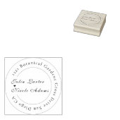 Whimsical Luxe Ivoor Bloemen Stijl Border Wedding Rubberstempel (Gestempeld)