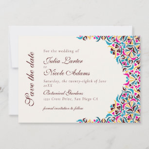 Whimsical Luxe Ivoor Bloemen Stijl Border Wedding Save The Date