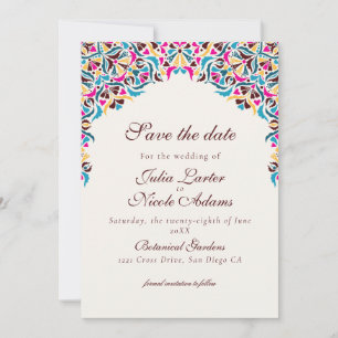 Whimsical Luxe Ivoor Bloemen Stijl Border Wedding Save The Date