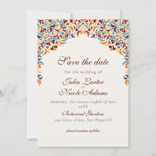 Whimsical Luxe Ivoor Bloemen Stijl Border Wedding Save The Date