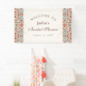 Whimsical Luxe Ivoren Bloemrijke Bruidsdouche Spandoek (Insitu)