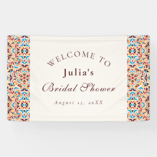 Whimsical Luxe Ivoren Bloemrijke Bruidsdouche Spandoek