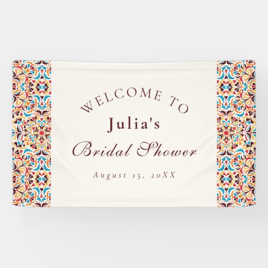Whimsical Luxe Ivoren Bloemrijke Bruidsdouche Spandoek (Horizontaal)