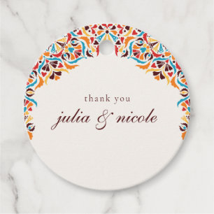 Whimsical Luxe Ivoren Bloemrijke Stijl Rand Bruilo Bedankjes Labels