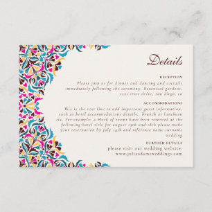 Whimsical Luxe Ivoren Bloemrijke Stijl Rand Bruilo Informatiekaartje