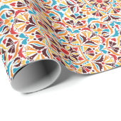 Whimsical Luxe Ivoren Bloemstijl Rand Bruiloft Cadeaupapier (Rol Hoek)