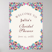 Whimsical Luxury Ivory Floral Style Vrijgezellenfe Poster (Voorkant)