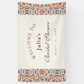 Whimsical Luxury Ivory Floral Style Vrijgezellenfe Spandoek (Verticaal)