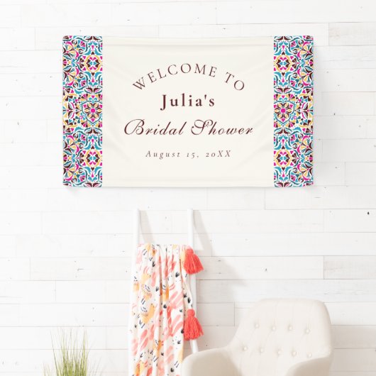 Whimsical Luxury Ivory Floral Style Vrijgezellenfe Spandoek (Insitu)