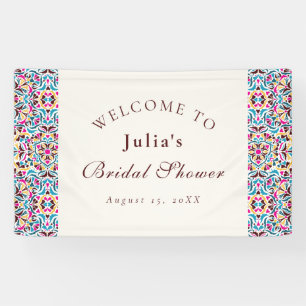 Whimsical Luxury Ivory Floral Style Vrijgezellenfe Spandoek