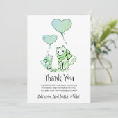 Whimsical Ma Cat Kitten Baby shower Waterverf Bedankkaart (Staand voorkant)