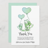 Whimsical Ma Cat Kitten Baby shower Waterverf Bedankkaart (Voorkant / Achterkant)