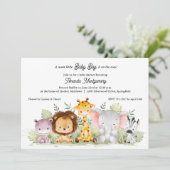 Whimsical Maan en Sterren Baby Douche Uitnodiginge Kaart (Staand voorkant)