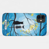 Whimsical maan met katten | Naam toevoegen Case-Mate iPhone Case (Achterkant (horizontaal))