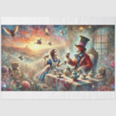 Whimsical Mad Hatter Tea Party Decoupage Tissuepapier (Voorkant)