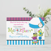 Whimsical MAD TEA ARTIJ CUPS Party Investisation Kaart (Staand voorkant)