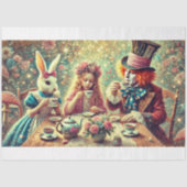 Whimsical Mad Tea Party in Wonderland Decoupage Tissuepapier (Voorkant)
