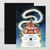 Whimsical Magic Circus Verjaardag Kaart (Voorkant / Achterkant)