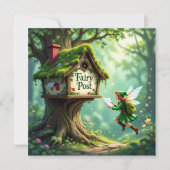 Whimsical Magic Fairy Post Uitnodiging voor een ki (Voorkant)