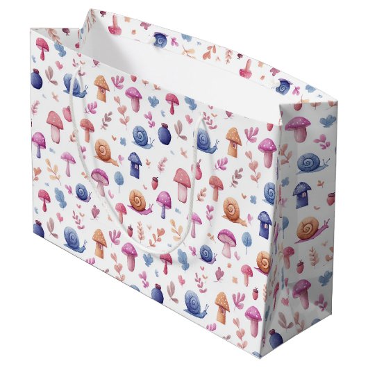 Whimsical Magic Garden Patroon Grote Gift Bag Groot Cadeauzakje (Achterkant Gekanteld)