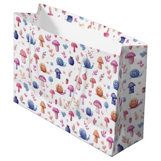 Whimsical Magic Garden Patroon Grote Gift Bag Groot Cadeauzakje (Voorkant Gekanteld)
