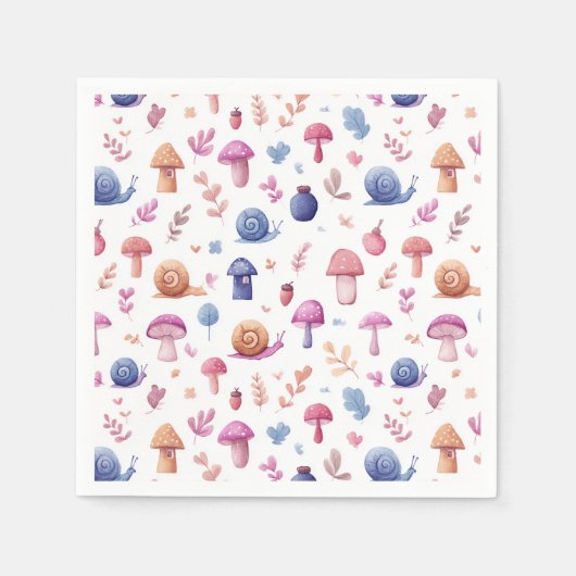 Whimsical Magic Garden Patroon servetten (Voorkant)
