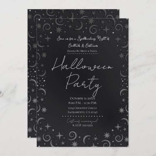 Whimsical Magic Halloween Cocktails Costumes Kaart (Voorkant / Achterkant)