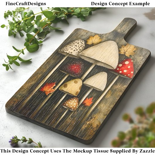 Whimsical Magic Mushrooms & Leaves AW9 Decoupage Tissuepapier