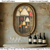 Whimsical Magic Mushrooms & Leaves AW9 Decoupage Tissuepapier