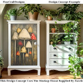 Whimsical Magic Mushrooms & Leaves AW9 Decoupage Tissuepapier