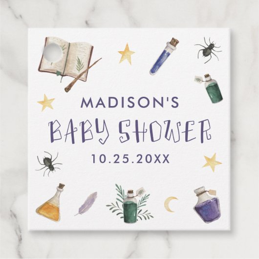 Whimsical Magic Potions Halloween Baby shower Bedankjes Labels (Voorkant)