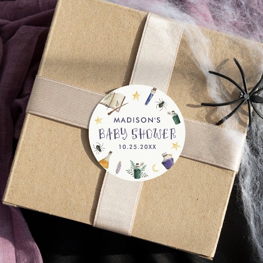 Whimsical Magic Potions Halloween Baby shower Ronde Sticker